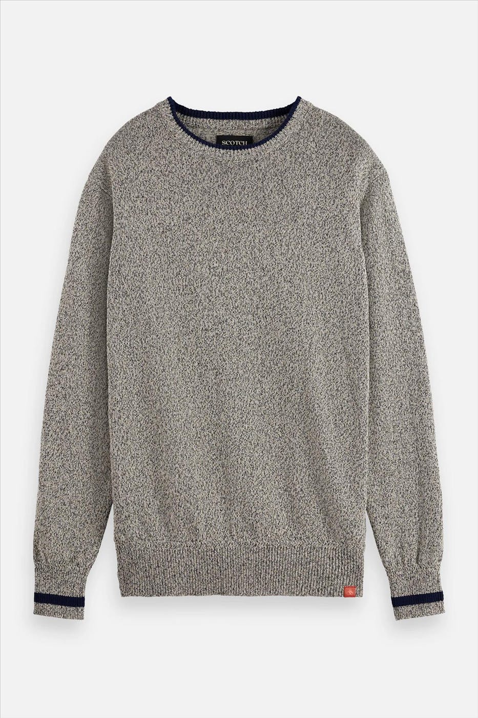 Scotch & Soda - Beige-Donkerblauwe Melange trui