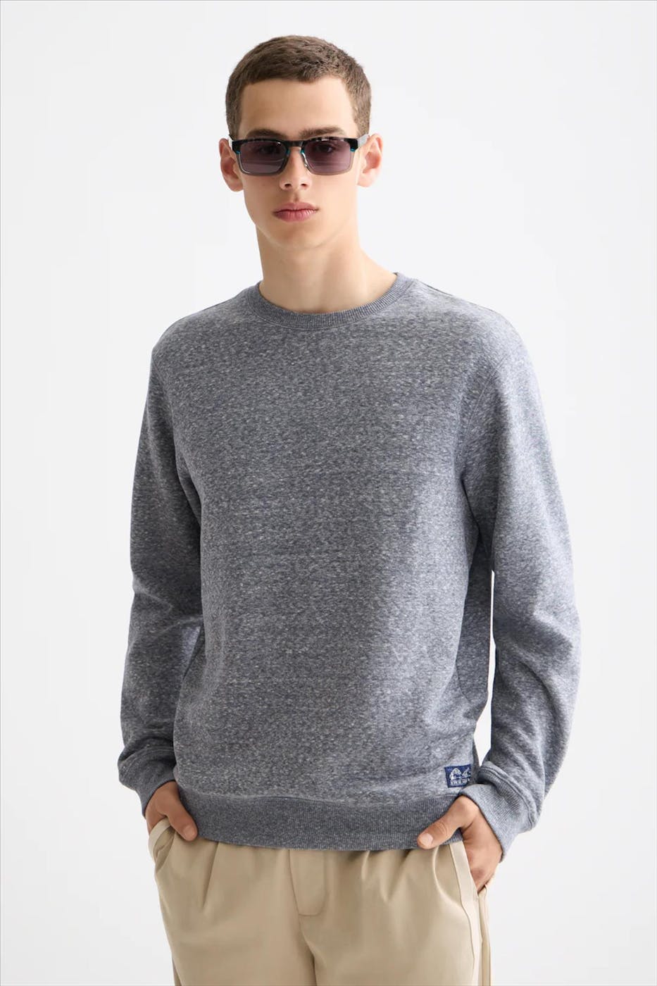 Scotch & Soda - Blauwbeige Melange sweater