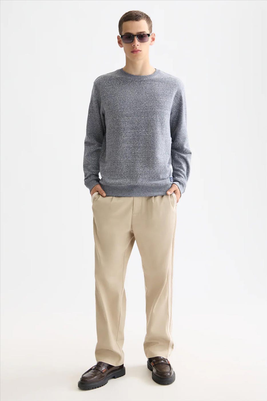 Scotch & Soda - Blauwbeige Melange sweater