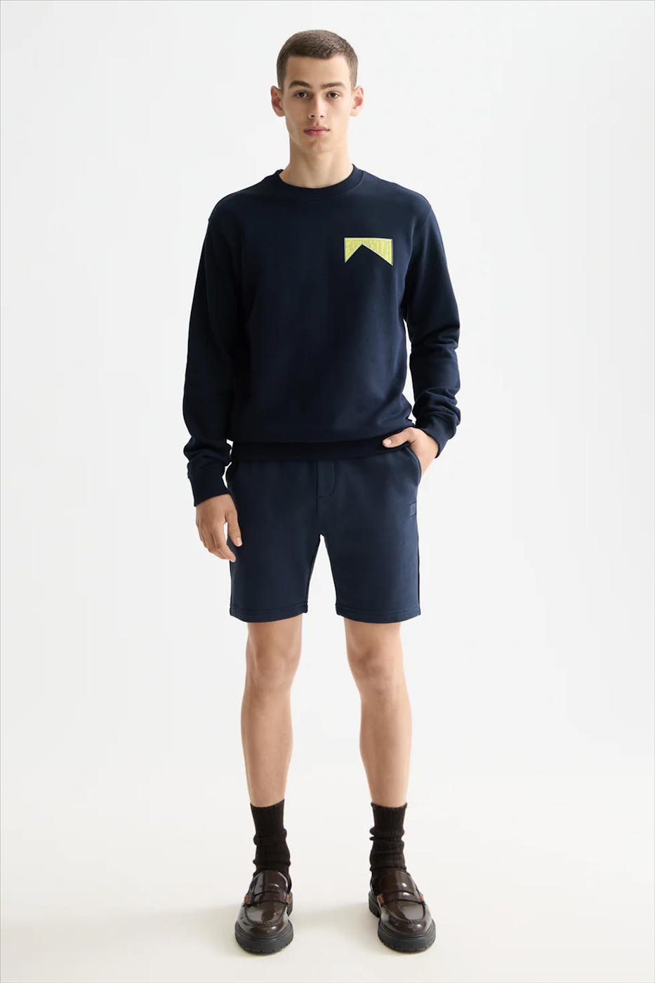 Scotch & Soda - Donkerblauwe Mountain Artwork sweater