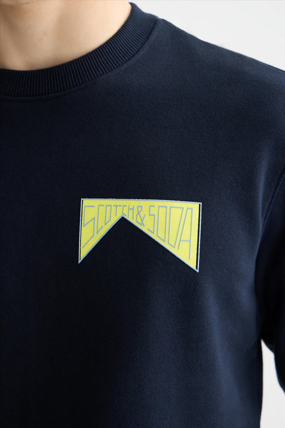 Scotch & Soda - Donkerblauwe Mountain Artwork sweater
