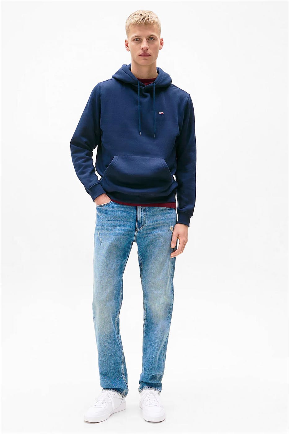 Tommy Jeans - Donkerblauwe Regular Flag hoodie