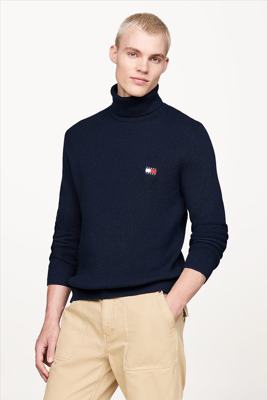 Tommy Jeans - Donkerblauwe Badge Rollneck trui