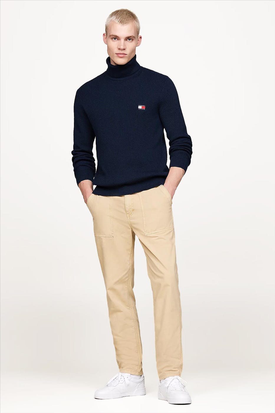 Tommy Jeans - Donkerblauwe Badge Rollneck trui