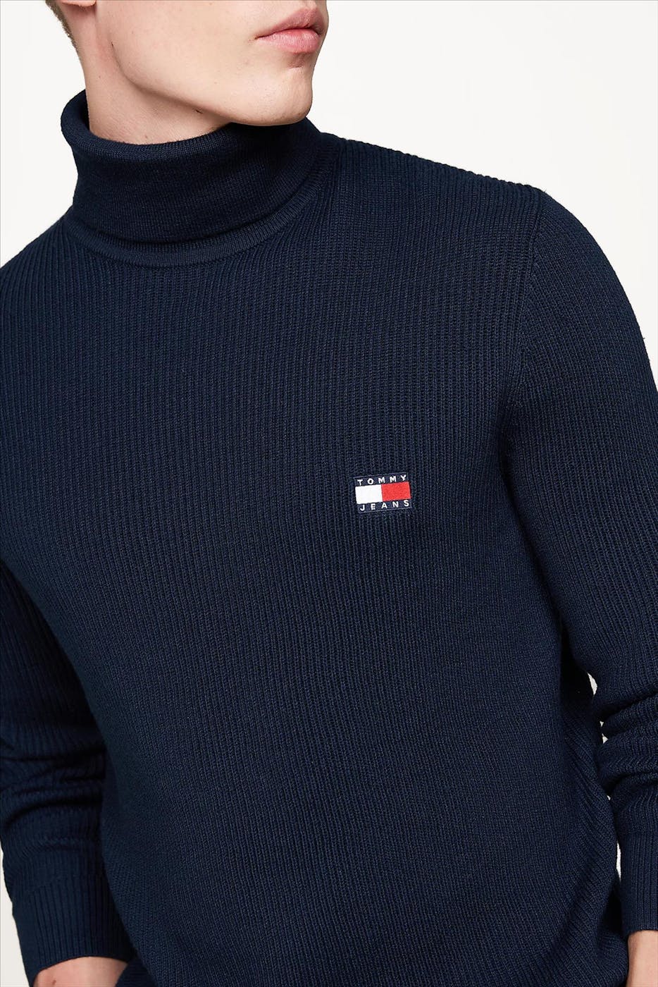 Tommy Jeans - Donkerblauwe Badge Rollneck trui