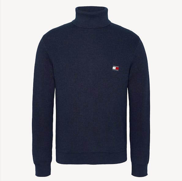 Tommy Jeans - Donkerblauwe Badge Rollneck trui