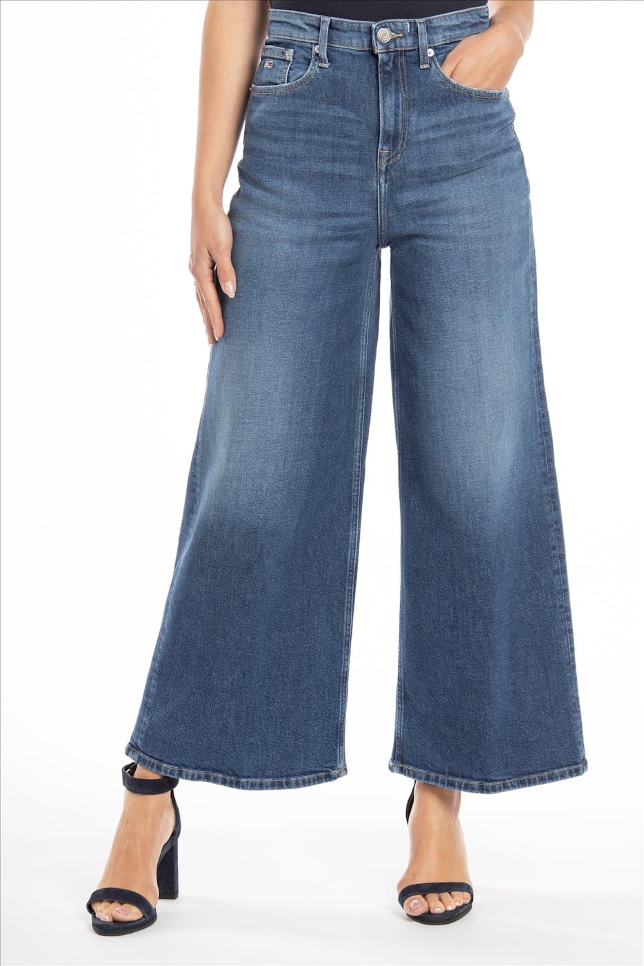 Tommy Jeans - Donkerblauwe Meg High Rise Wide Leg Ankle jeans