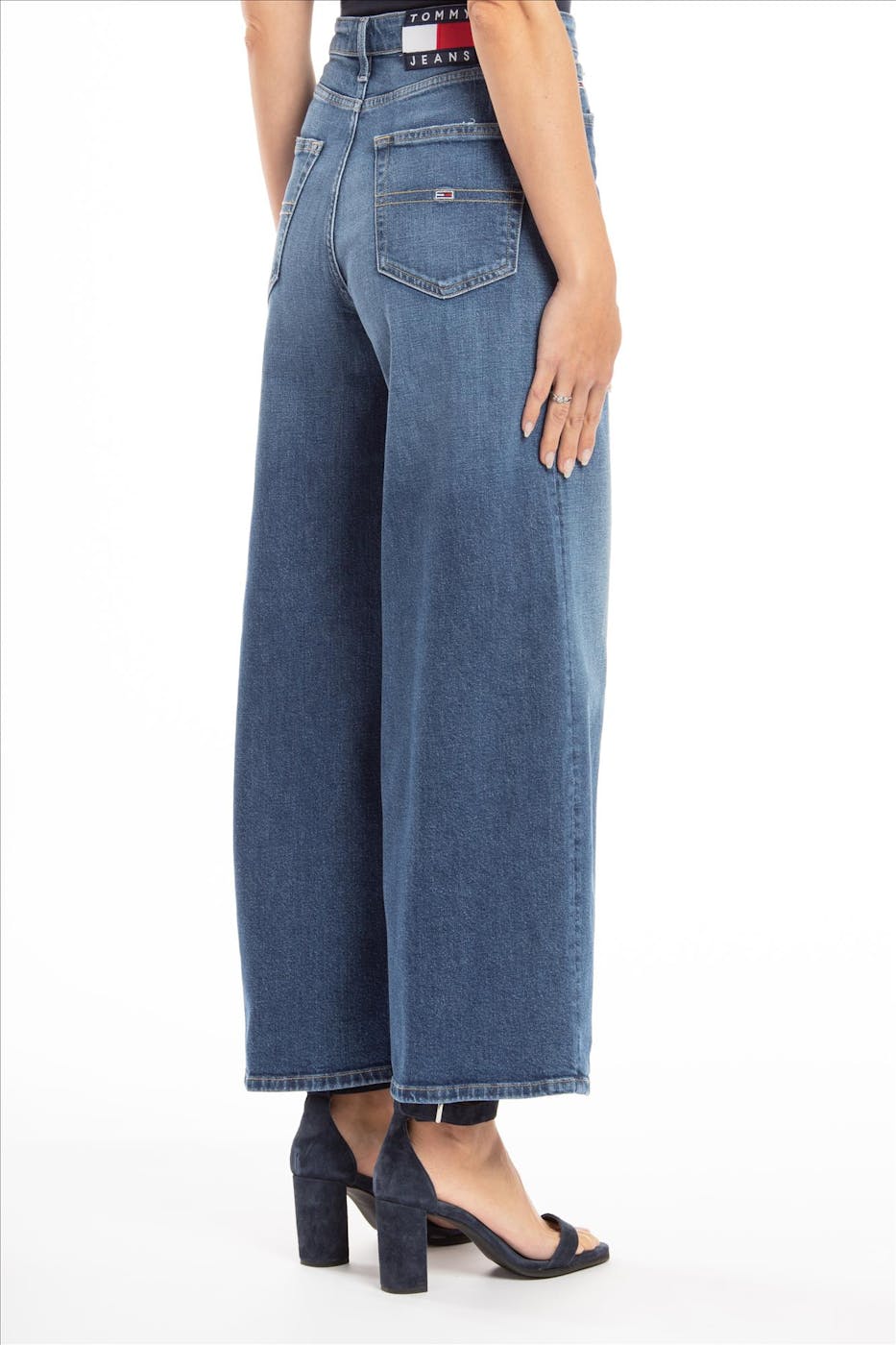 Tommy Jeans - Donkerblauwe Meg High Rise Wide Leg Ankle jeans