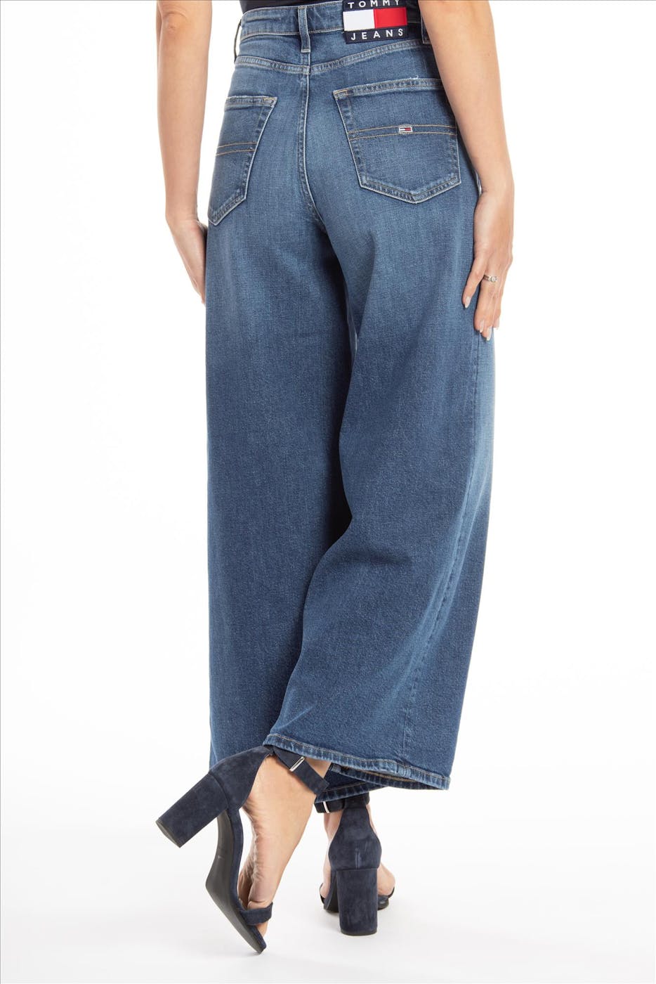 Tommy Jeans - Donkerblauwe Meg High Rise Wide Leg Ankle jeans