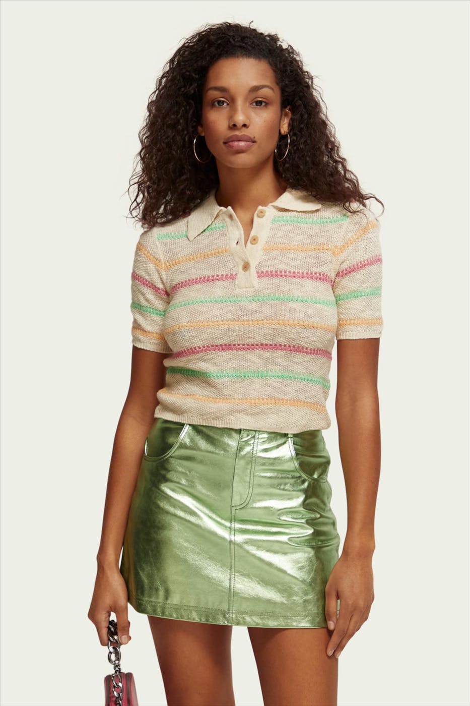 Scotch & Soda - Beige Gestreepte polotrui