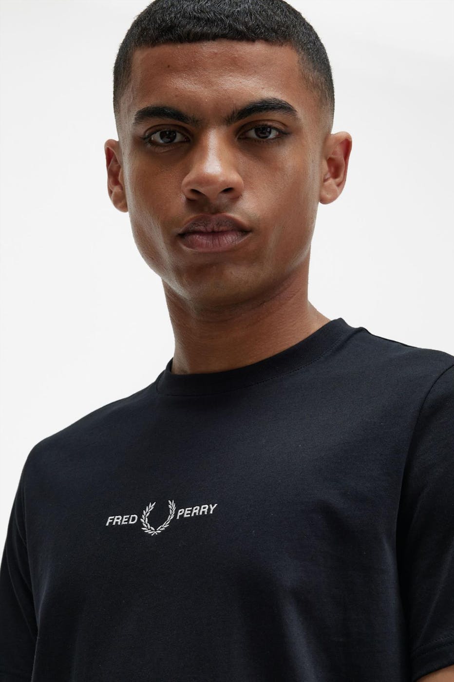 Fred Perry - Zwarte Embroidered T-shirt