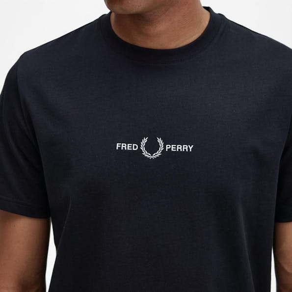 Fred Perry - Zwarte Embroidered T-shirt
