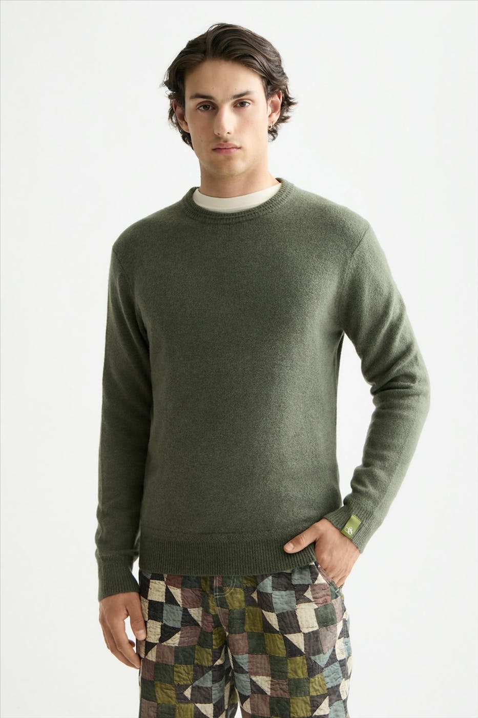 Scotch & Soda - Donkergroene Regular Soft trui