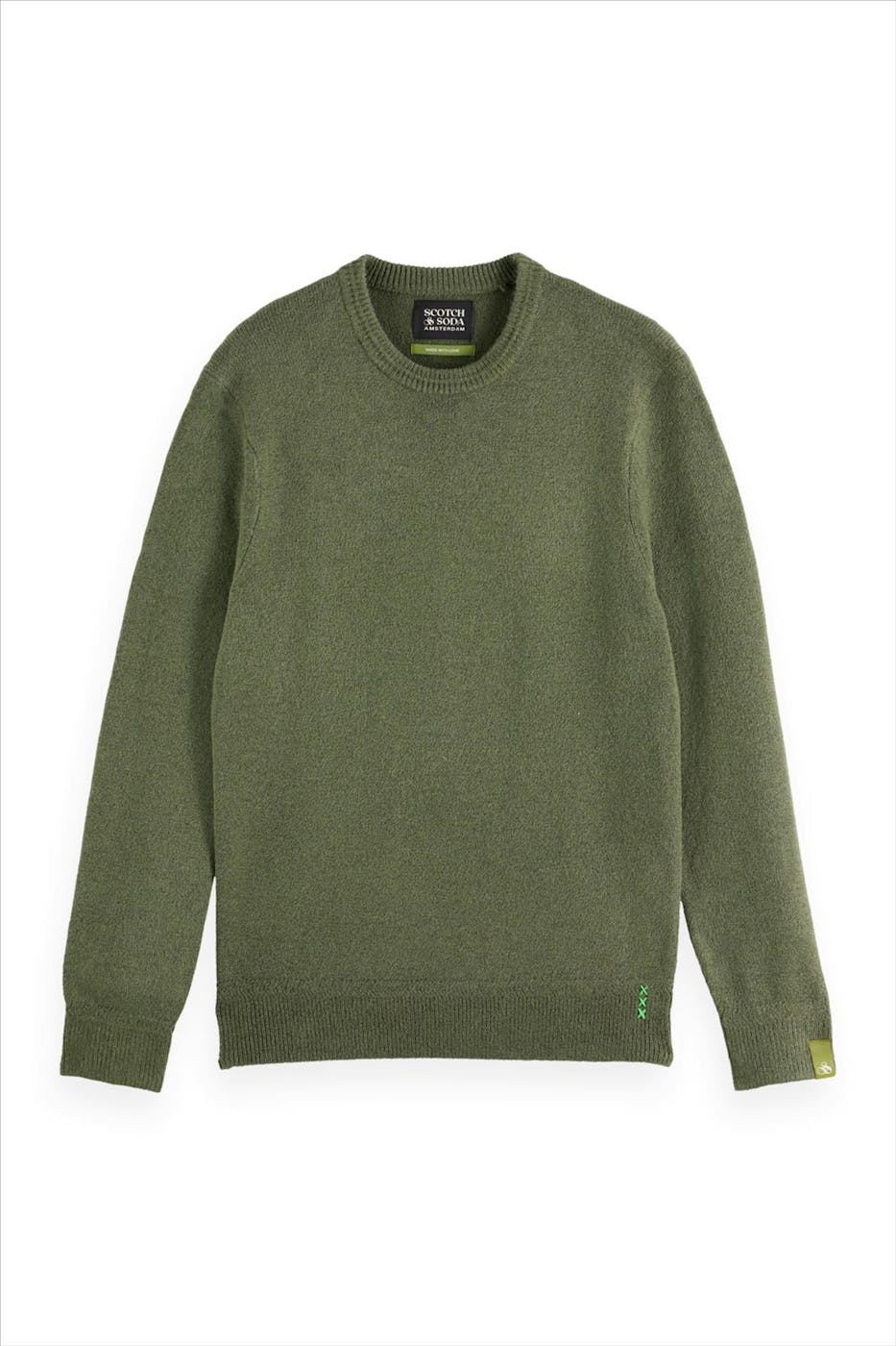Scotch & Soda - Donkergroene Regular Soft trui