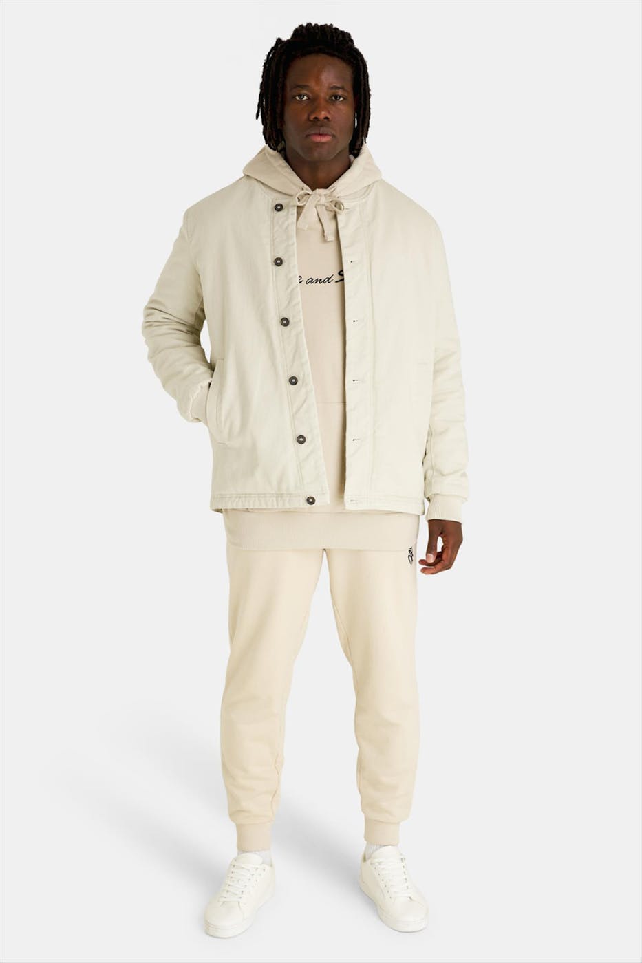 Lyle & Scott - Beige Script Logo hoodie