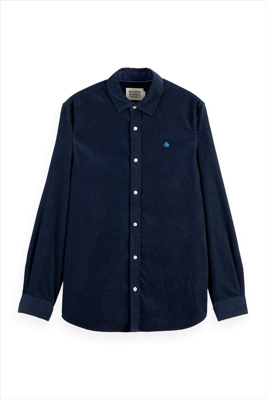 Scotch & Soda - Donkerblauw Regular Corduroy hemd