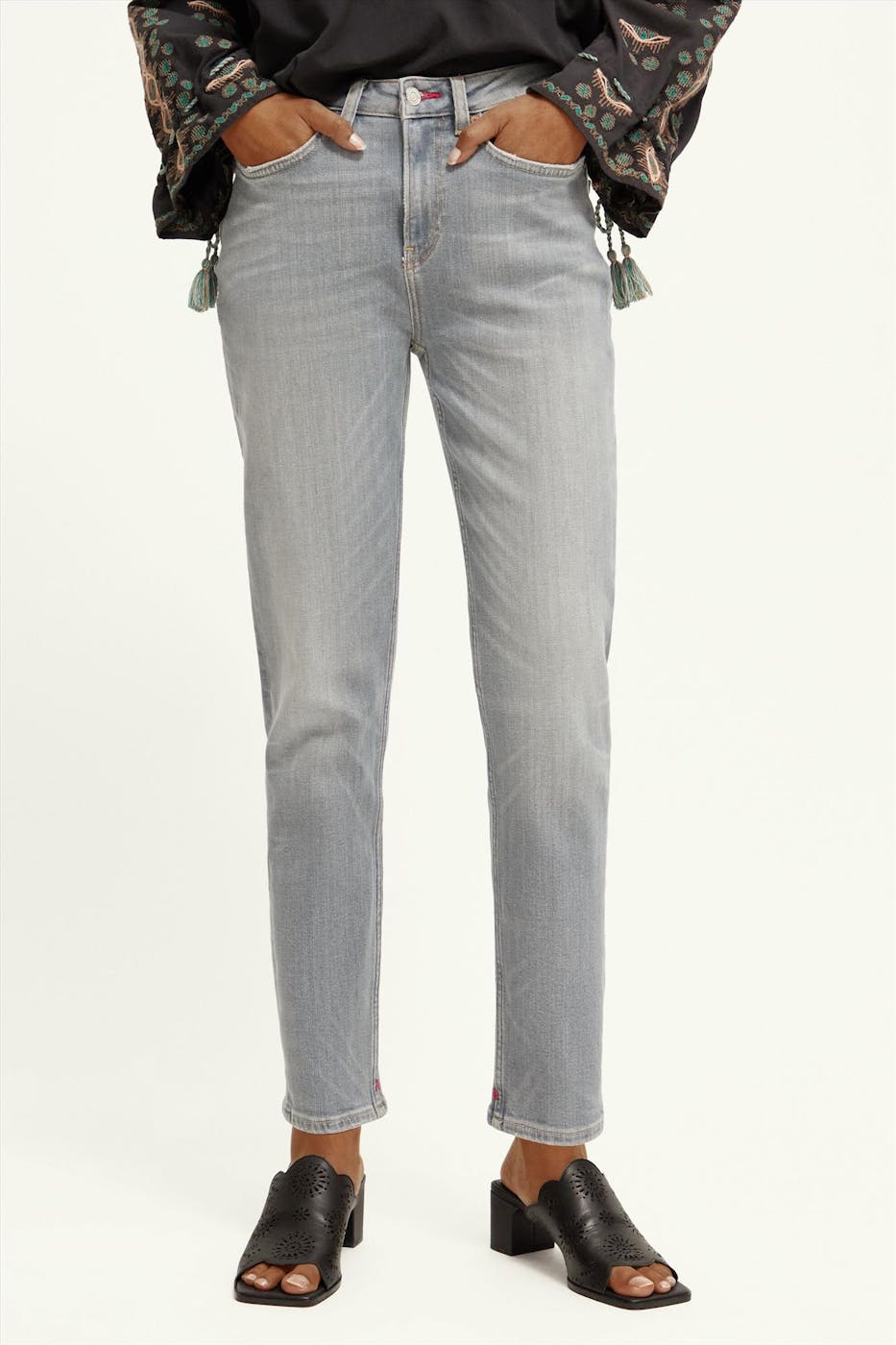 Scotch & Soda - Lichtgrijze High-Five Slim jeans