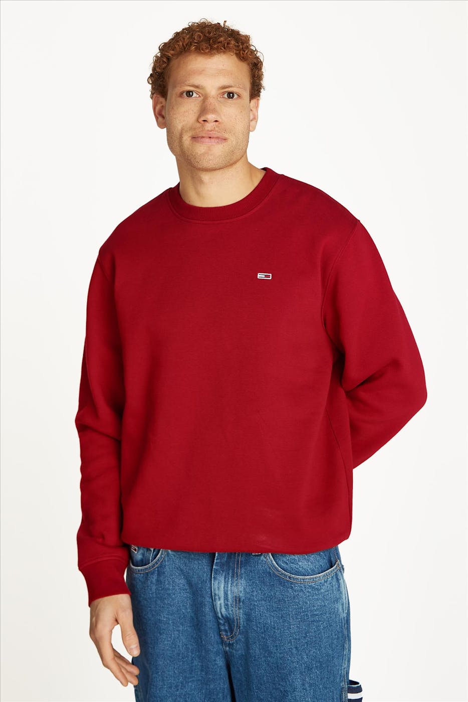 Tommy Jeans - Rode Regular Flag sweater