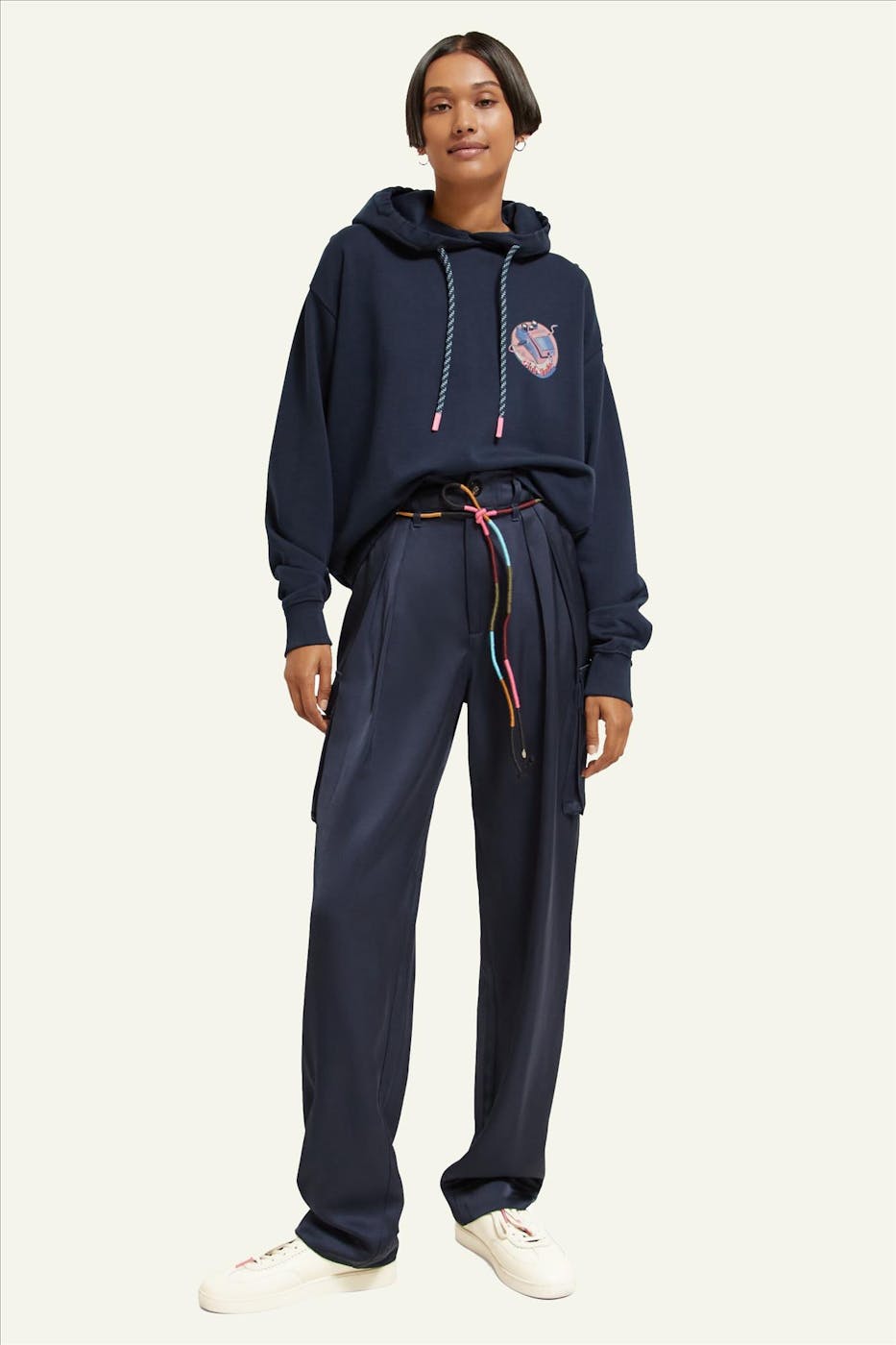 Scotch & Soda - Donkerblauwe Faye Utility broek