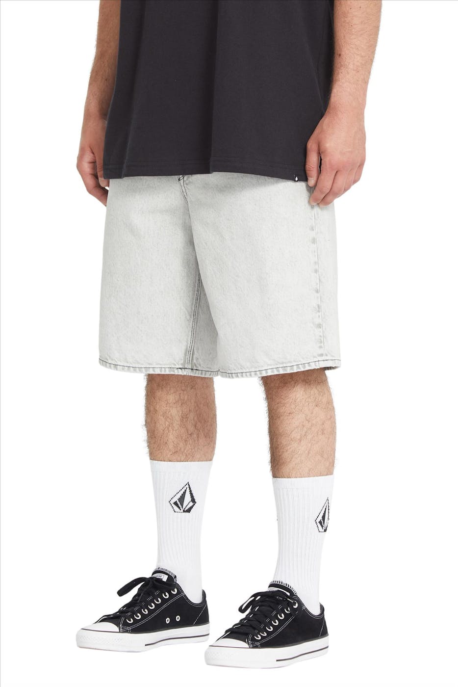 Volcom - Lichtgrijze Billow denim short