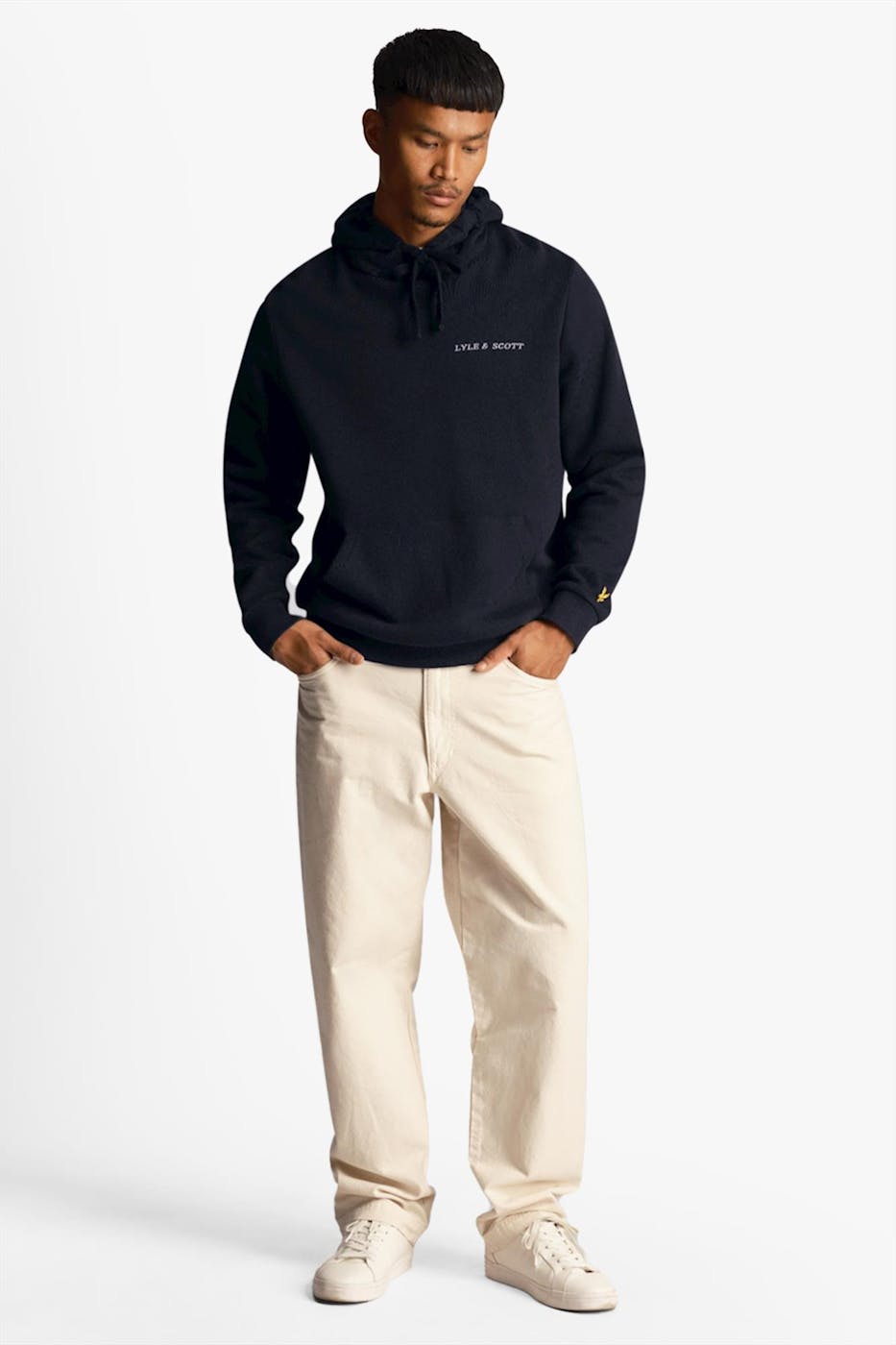 Lyle & Scott - Donkerblauwe Embroidered hoodie