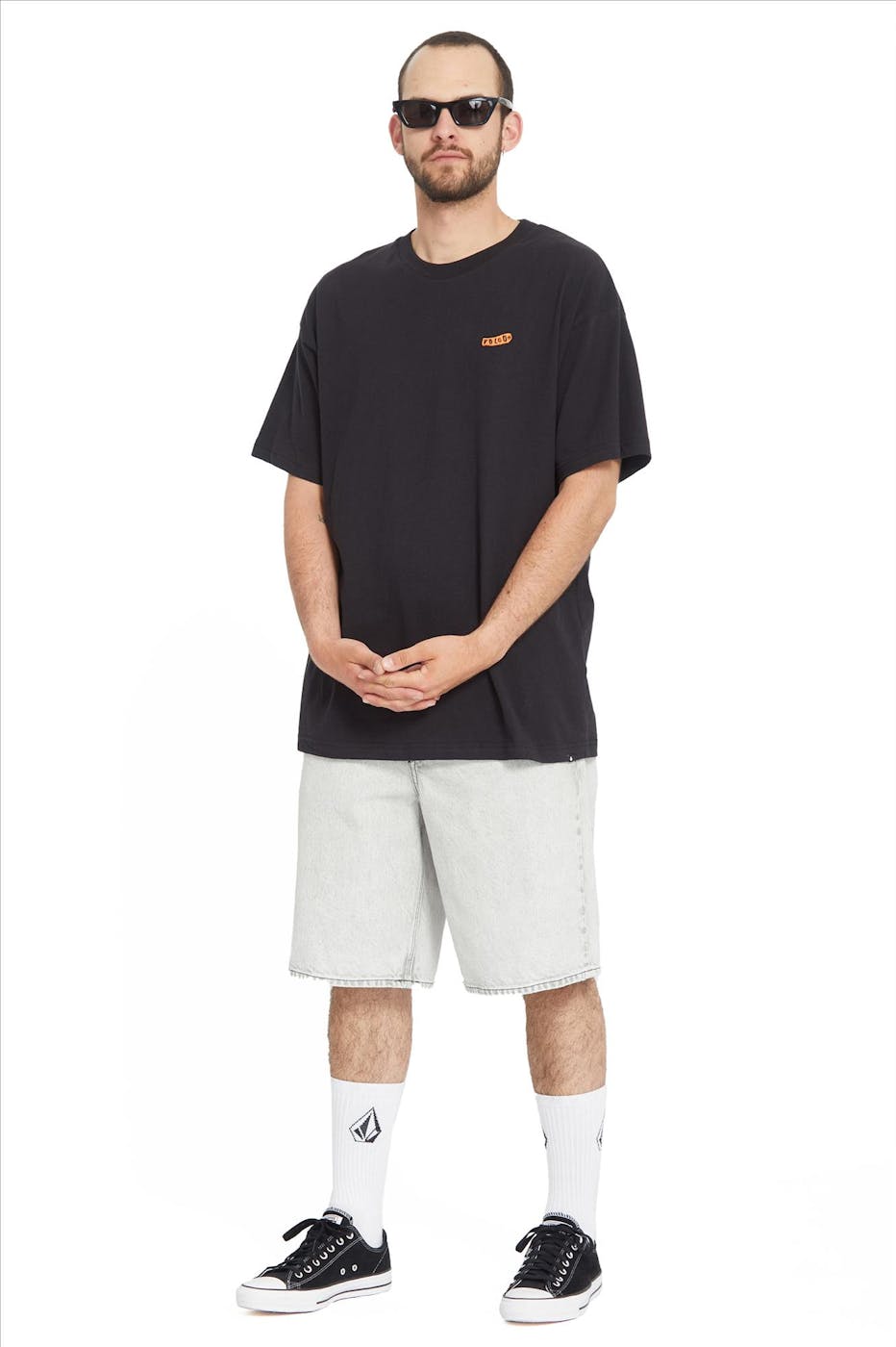 Volcom - Lichtgrijze Billow denim short