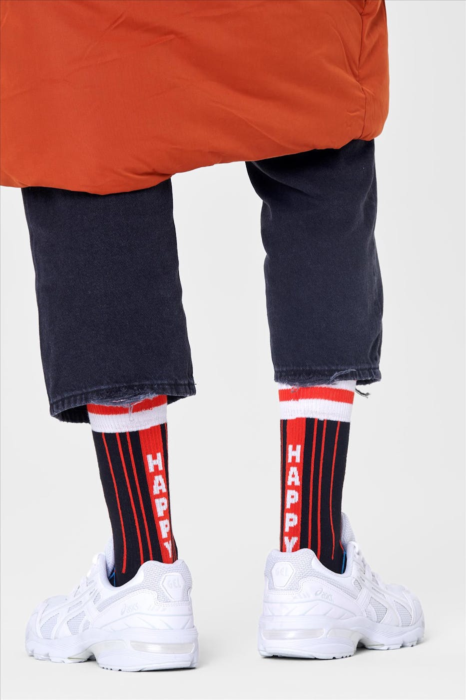 Happy Socks - Zwarte Grid Stripe sokken, maat: 41-46