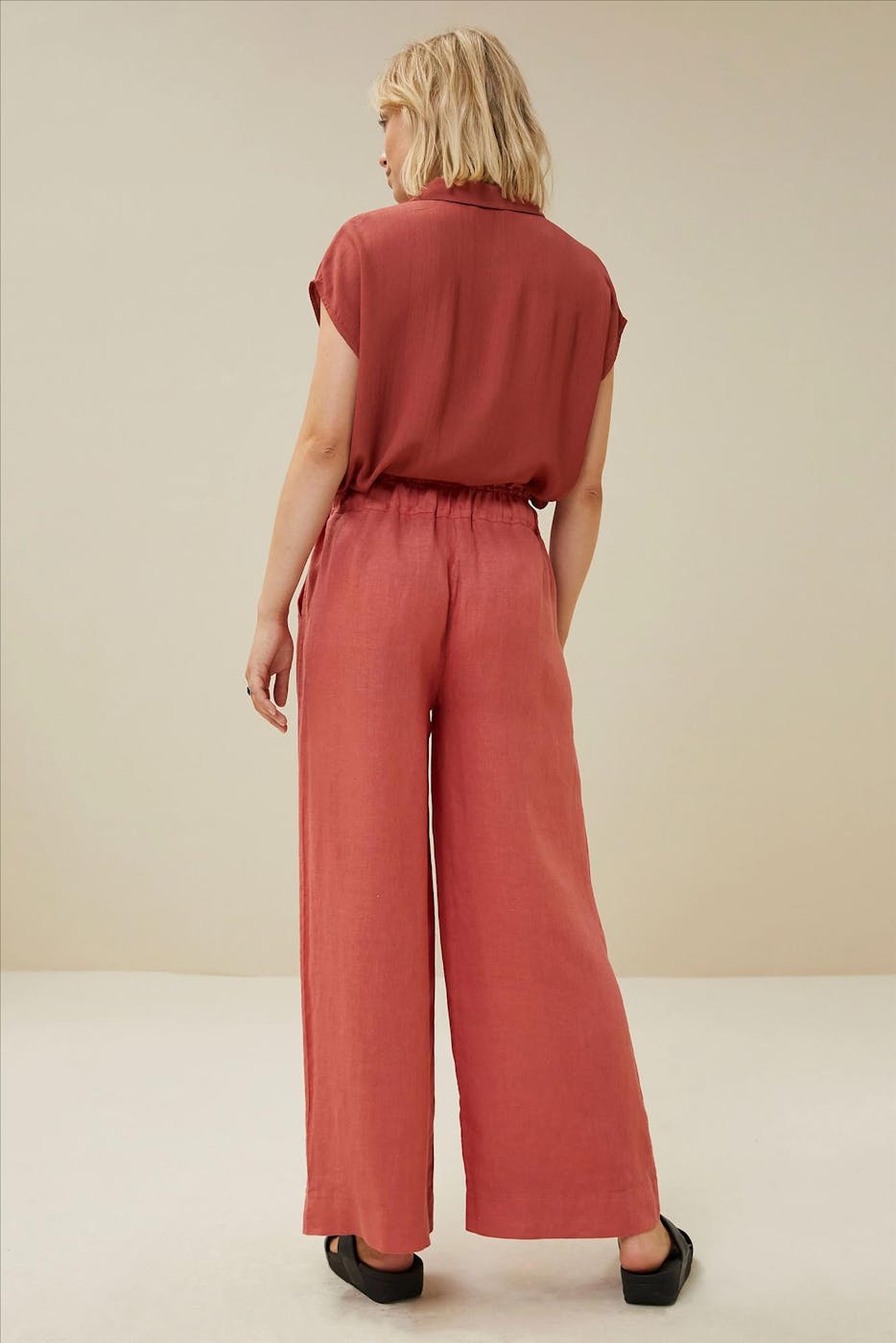 BY BAR - Roestbruine Robyn Linen Pant