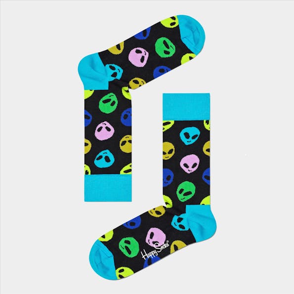 Happy Socks - Zwart-multicolor Alien Sokken, maat 36-40