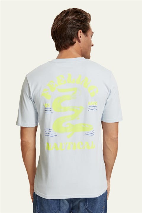 Scotch & Soda - Lichtblauwe Feeling Nautical T-shirt