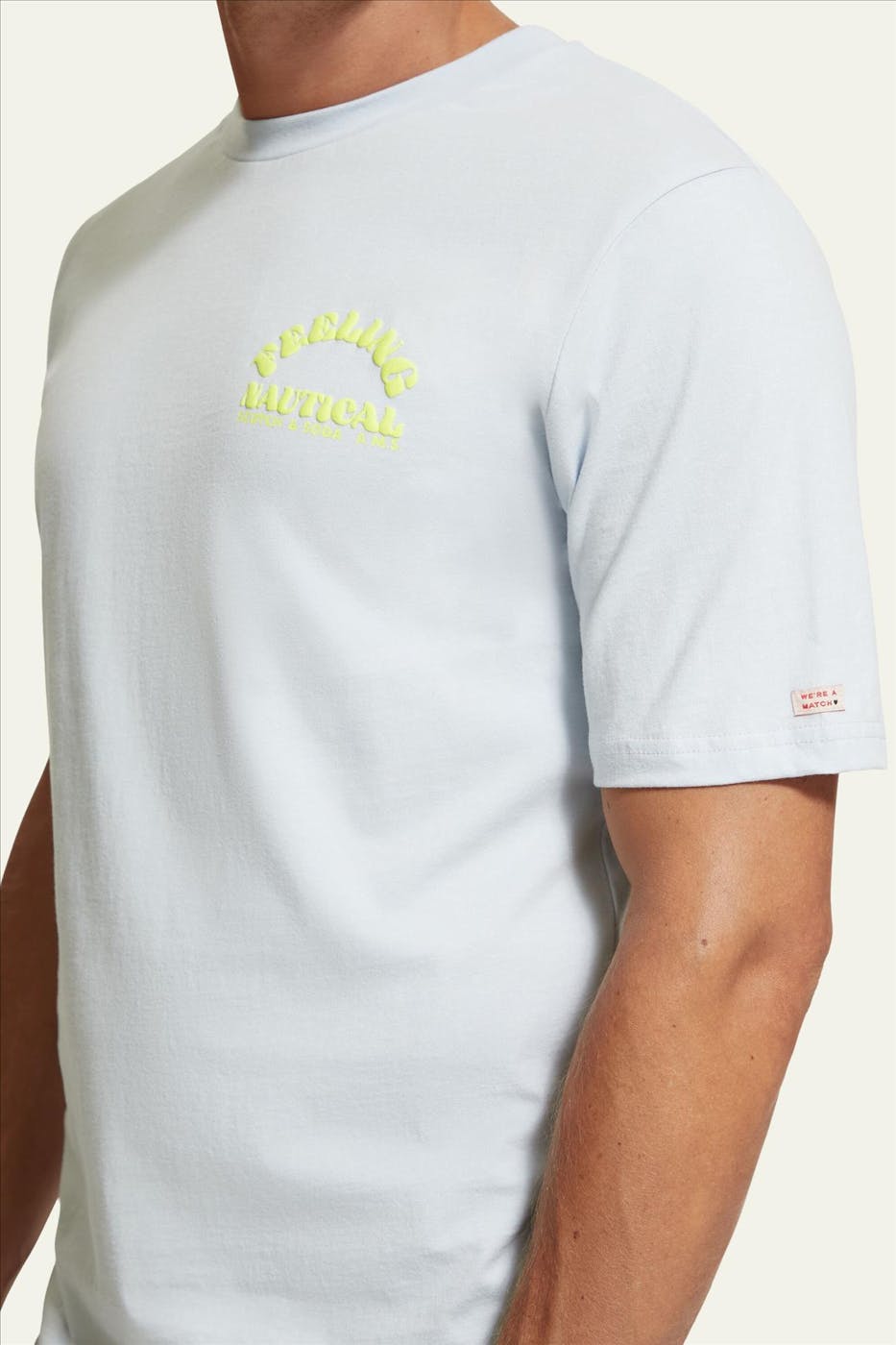 Scotch & Soda - Lichtblauwe Feeling Nautical T-shirt