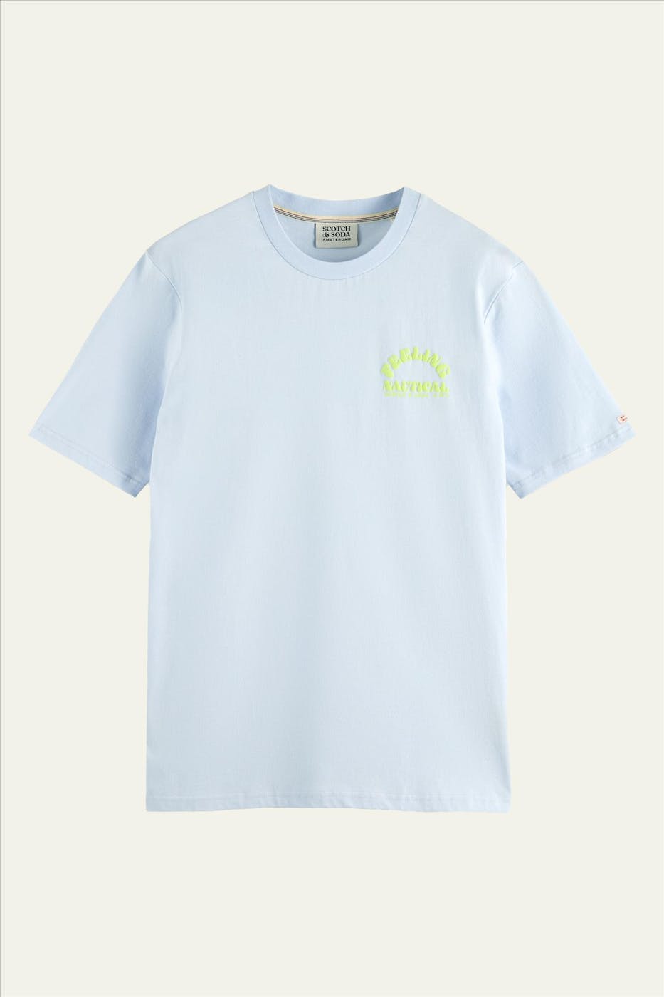 Scotch & Soda - Lichtblauwe Feeling Nautical T-shirt