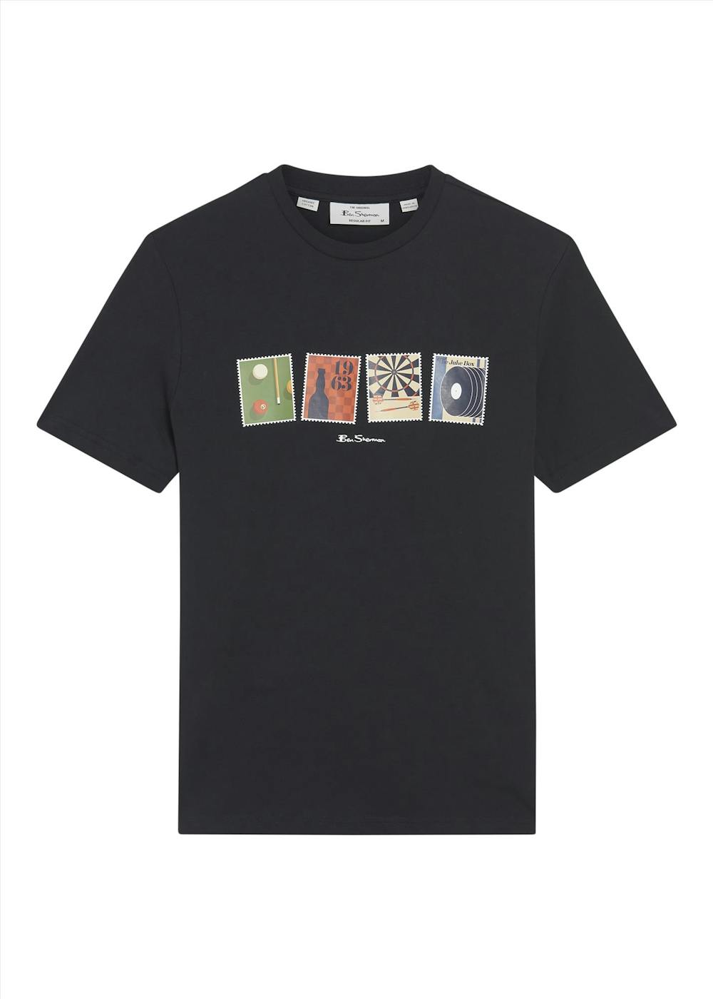 Ben Sherman - Zwarte Pub Stamps T-shirt