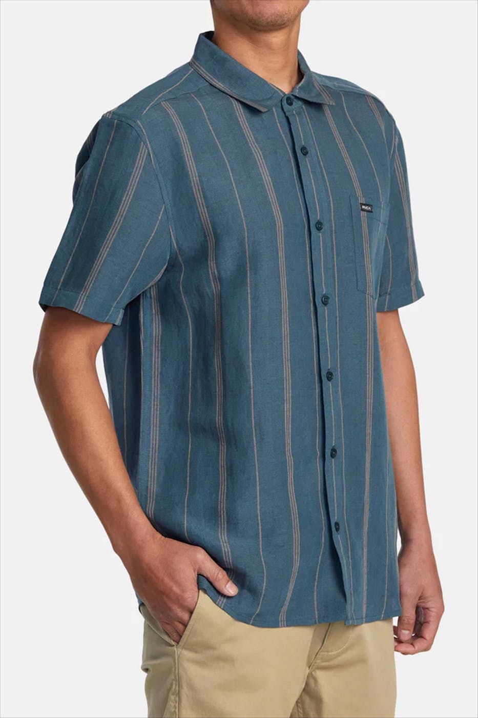 RVCA - Donkergroen Mercy Stripe hemd