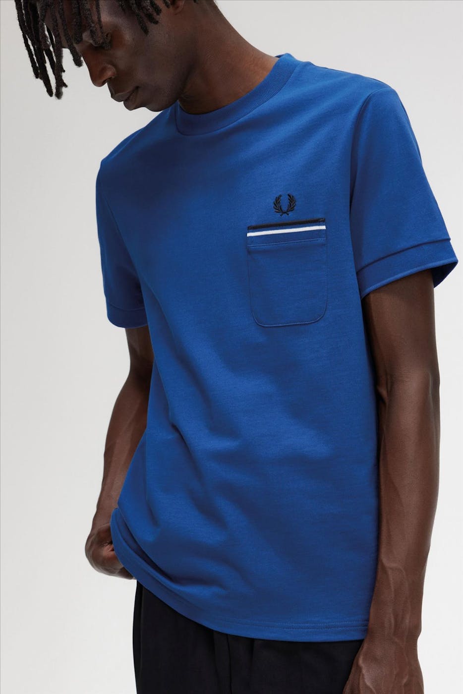 Fred Perry - Blauwe Loopback T-shirt