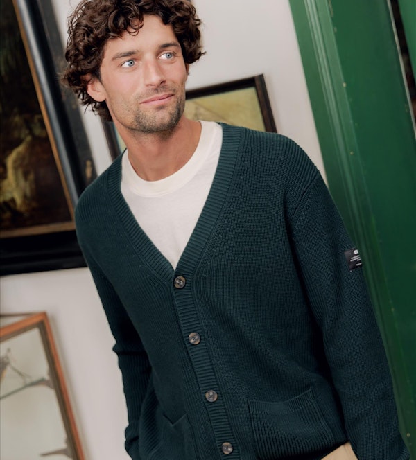 ECOALF - Donkergroene Seyal cardigan
