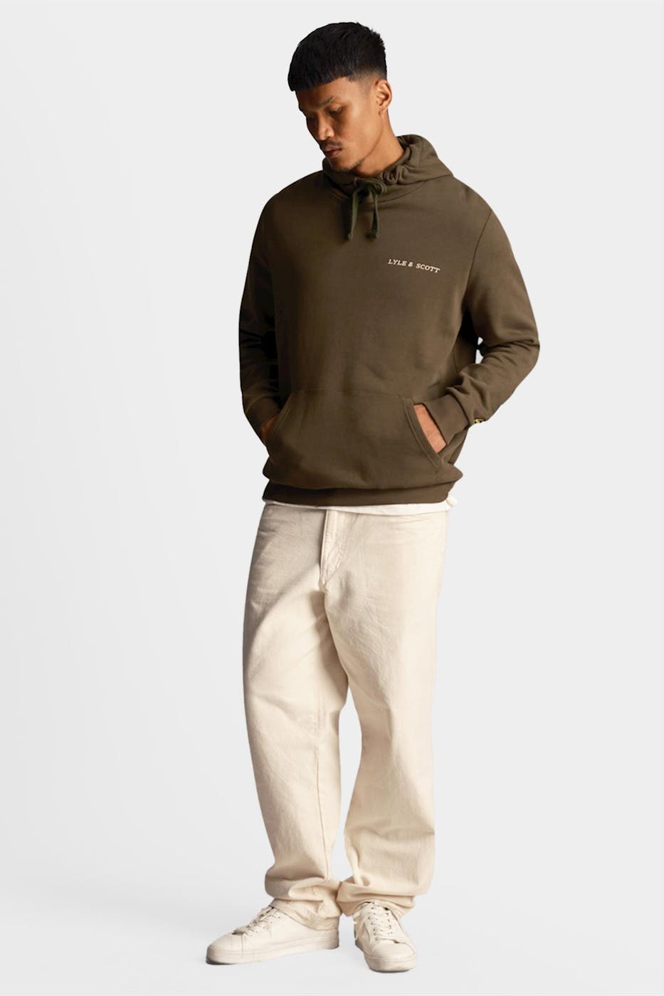 Lyle & Scott - Donkergroene Embroidered hoodie