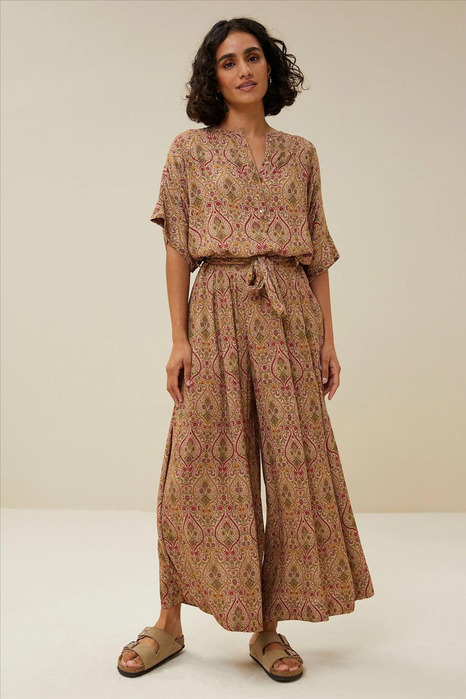 BY BAR - Beige-multicolour Wanda Varanasi pant