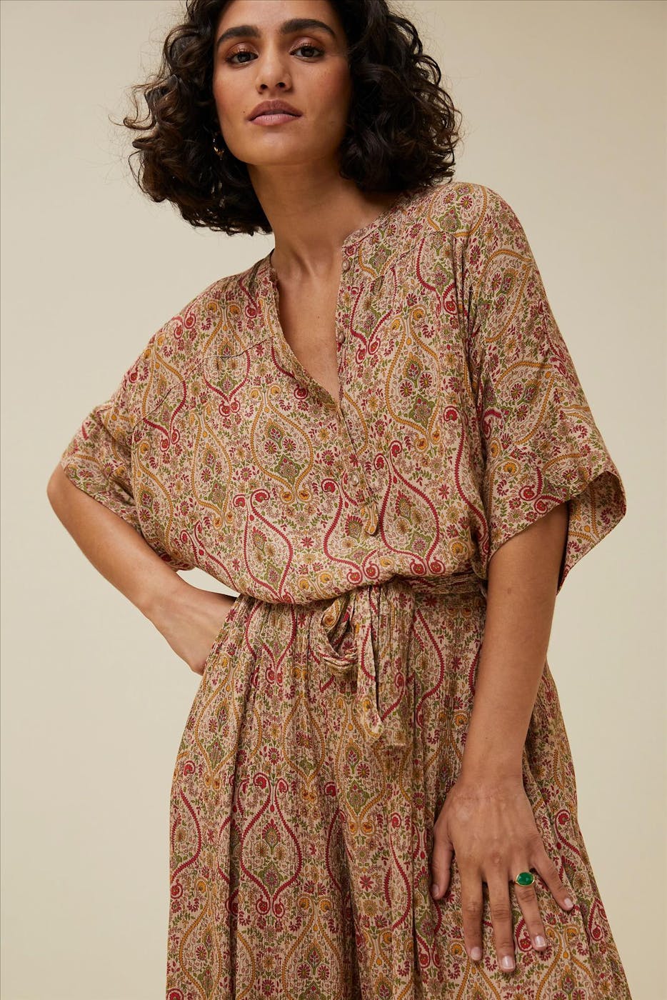 BY BAR - Beige-multicolour Wanda Varanasi pant