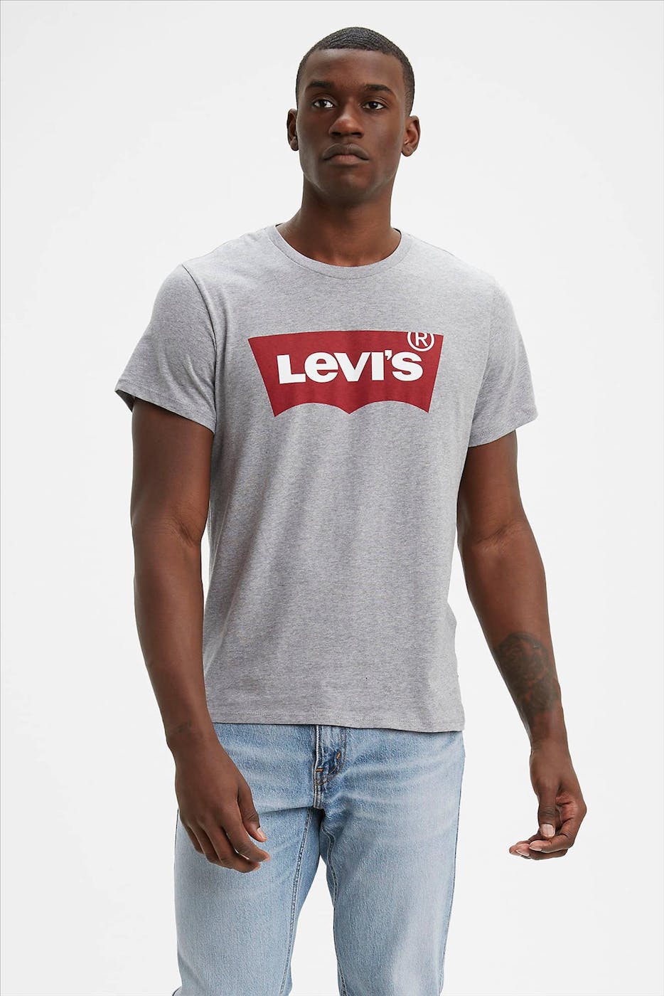 Levi's - Grijze mêlé Batwing Logo T-shirt