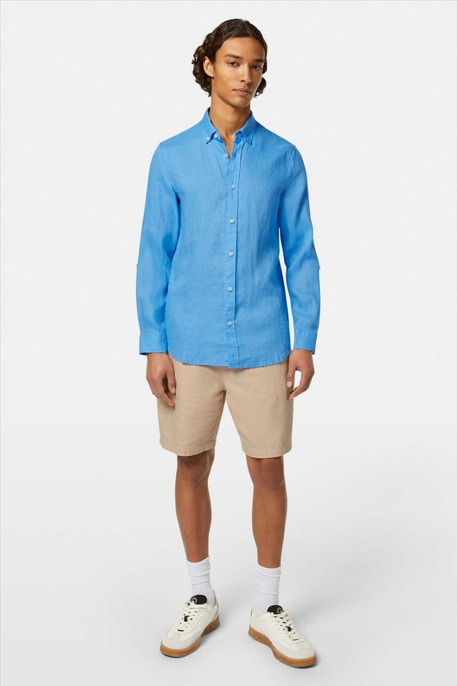 Scotch & Soda - Blauw Linnen hemd