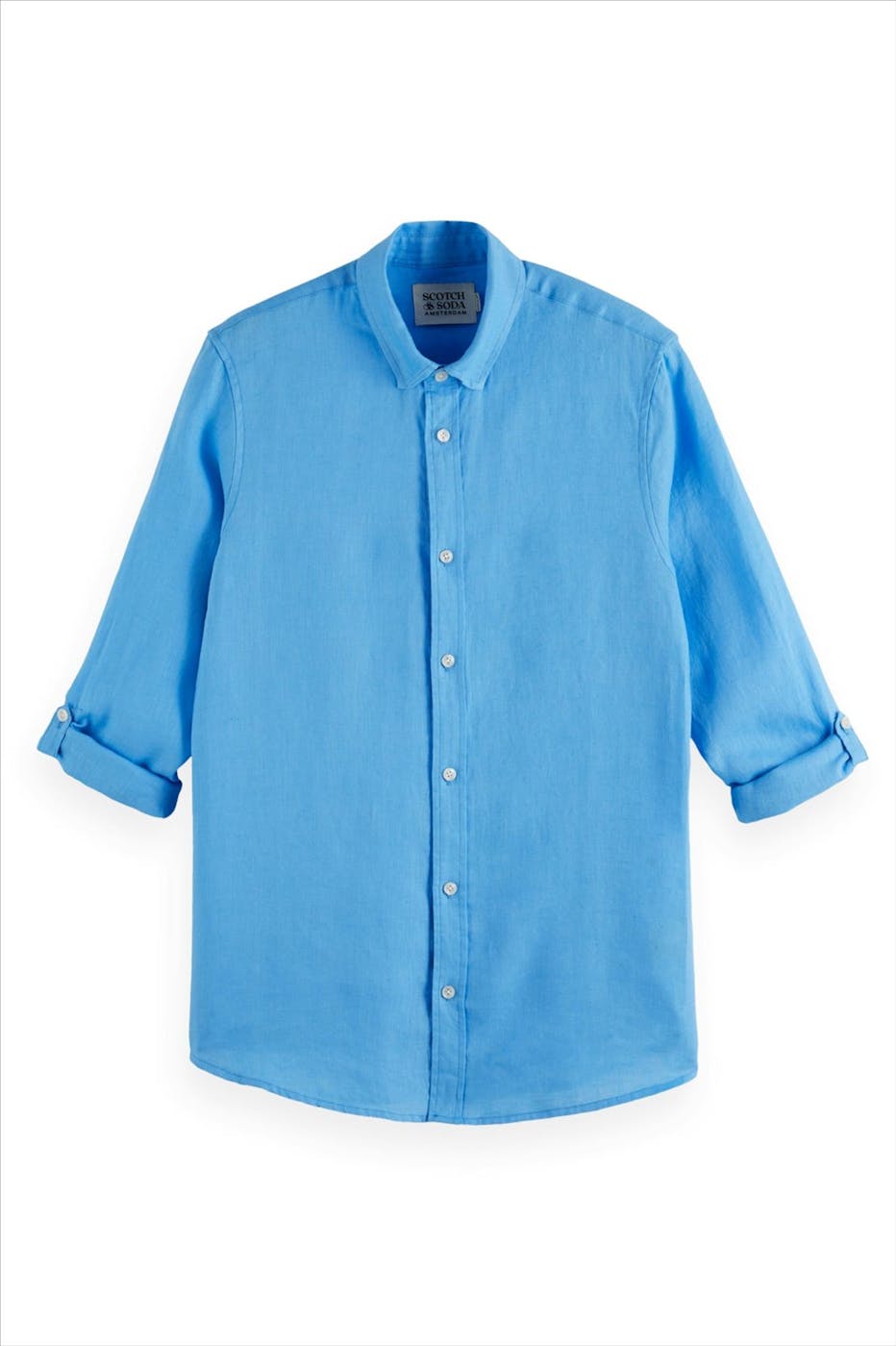 Scotch & Soda - Blauw Linnen hemd