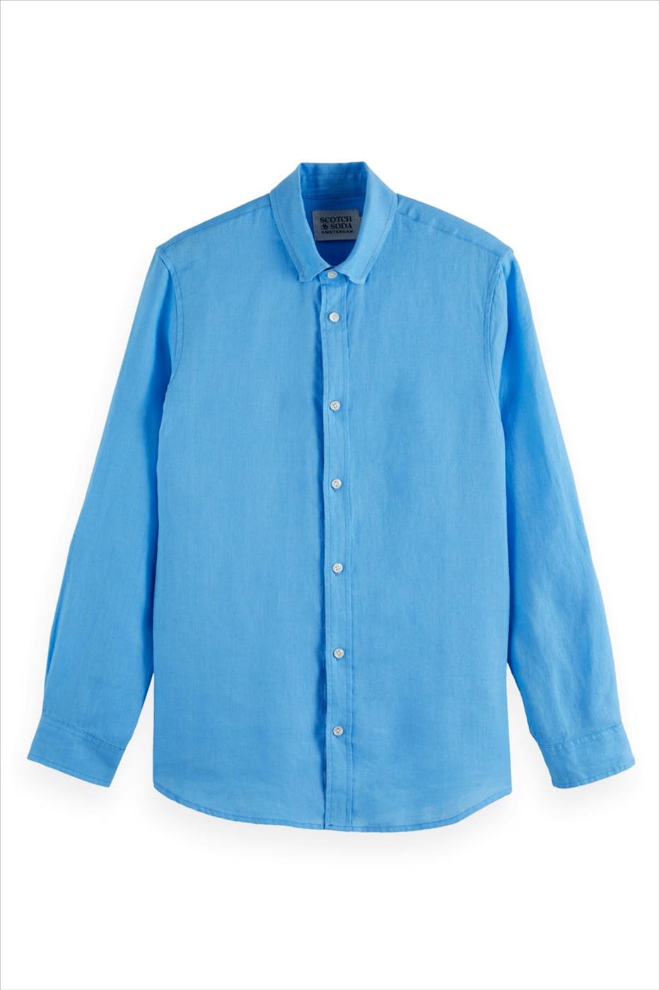 Scotch & Soda - Blauw Linnen hemd