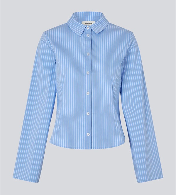 Modström - Blauwe-Witte Pattimd blouse