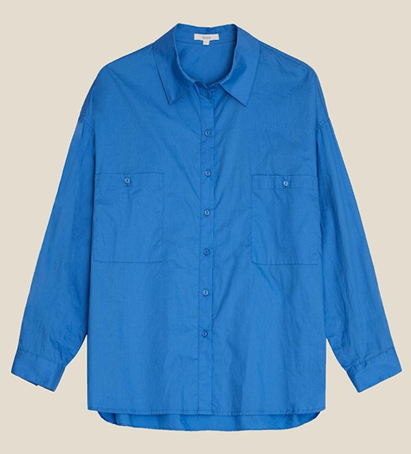 YERSE - Blauwe Pockets blouse